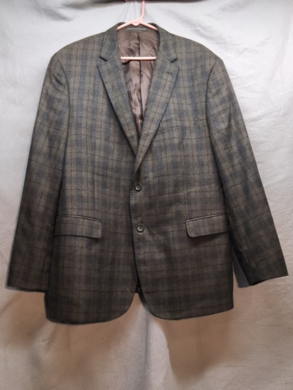 Men's Gray Plaid Sport Coat Blazer